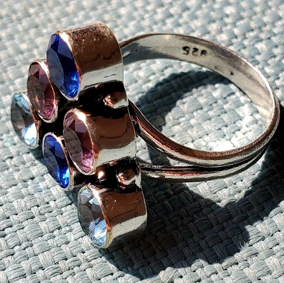New Amethyst and Blue Quartz 925 Silver Ring. - Picture 11 of 12